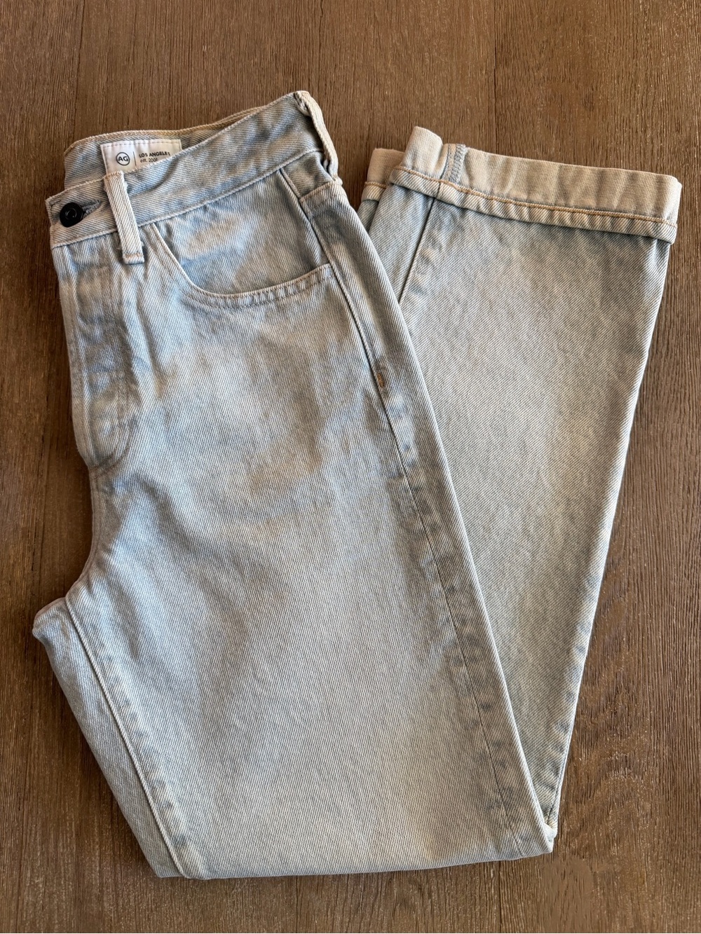 AG Adriano Goldschmied NWOT Brand Sample Button Fly High Rise Straight Leg Jeans